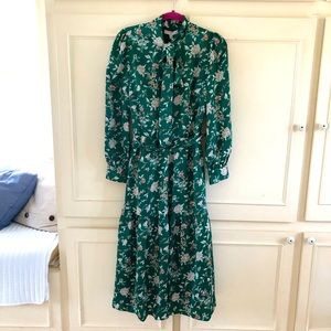 Chelsea 28 midi dress with belt and tie neck, size S, NWT